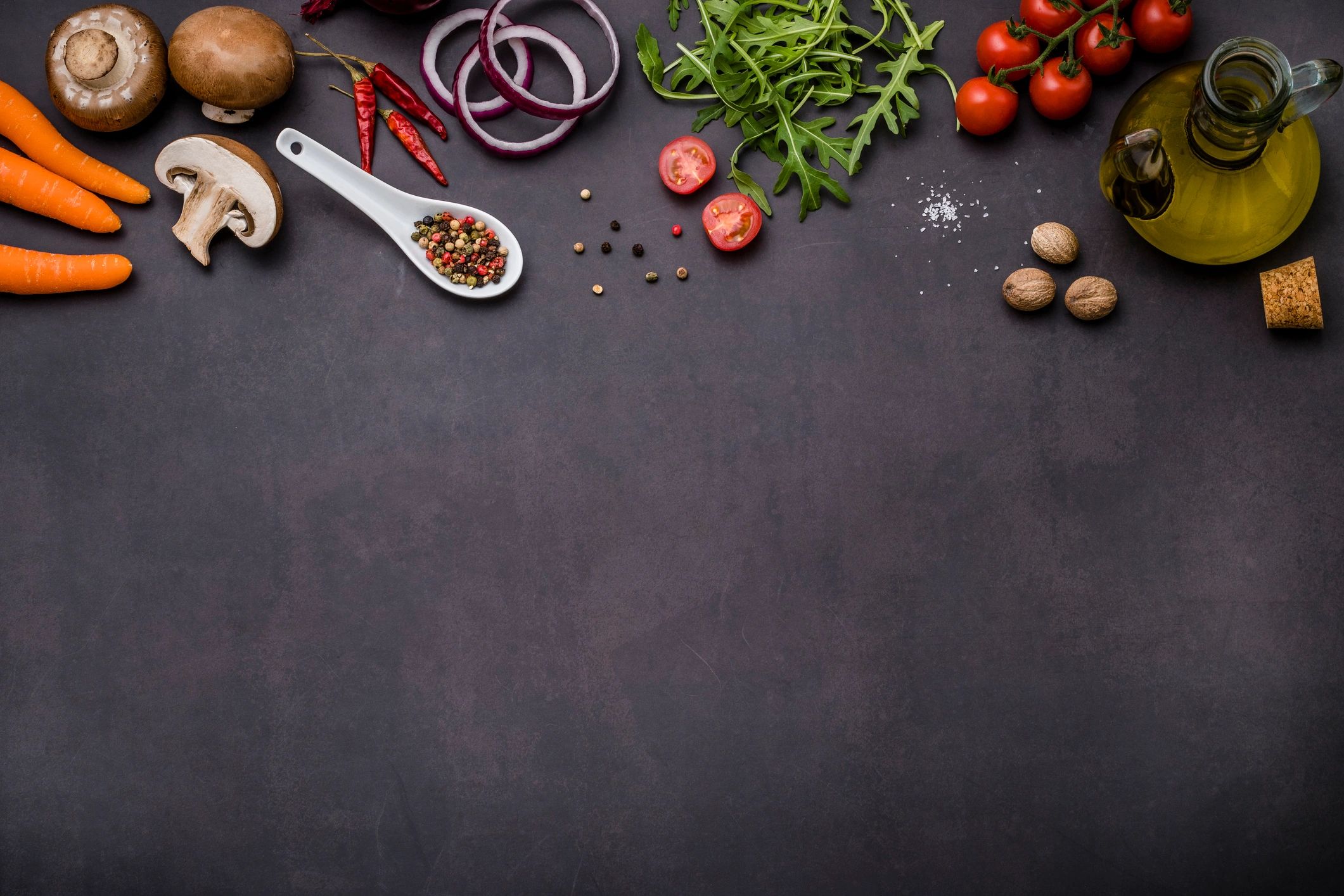 Fresh ingredients arranged with copy space